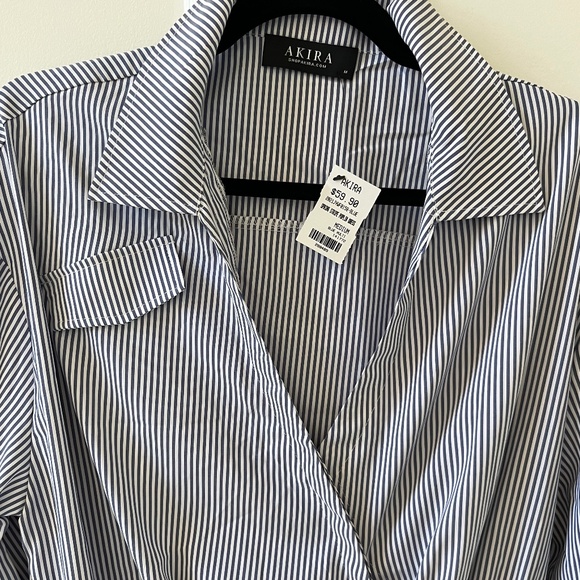 SPRING STRIPE POPLIN DRESS Medium - Picture 3 of 4